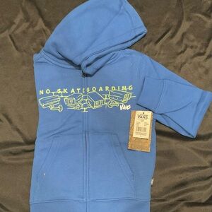 Vans Kids Blue Hoodie with No Skateboarding Graphic